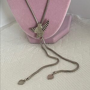 Silver Bird Pendant Necklace lariat